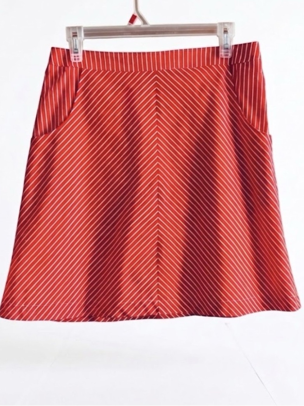 Upcycled Skirt-Poppy Red Striped A-Line